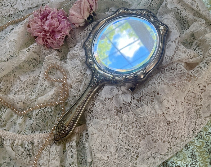Antique Silver Hand Mirror Art Nouveau - Etsy