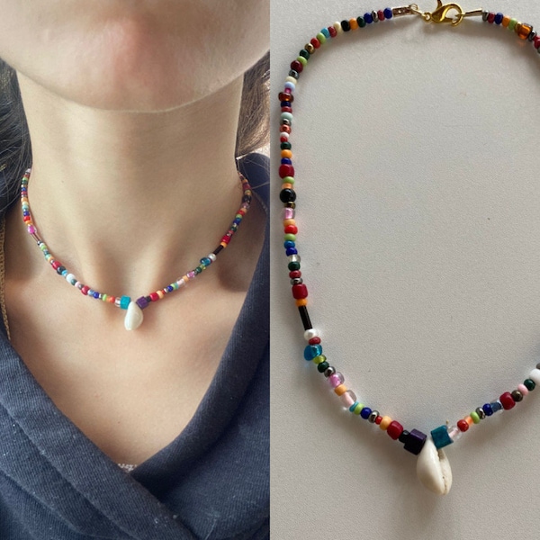 Choker Bead Necklace Etsy