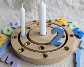 Number plugs 0-9 (+ extra 1) for birthday ring – pastel colors | mix or single color