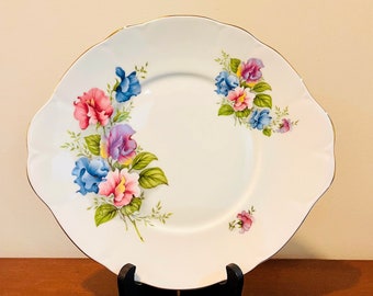 Plato vintage de porcelana china estilo victoriano real, con diseño de guisantes de olor