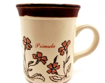Taza vintage de cerámica floral Primula de Biltons, fabricada en Inglaterra