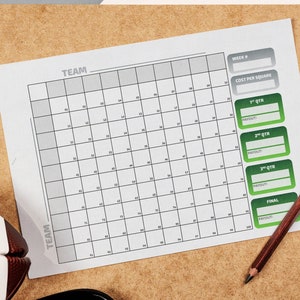 100 Squares Football Grid Printable Instant Download 11x8 5 Template Etsy