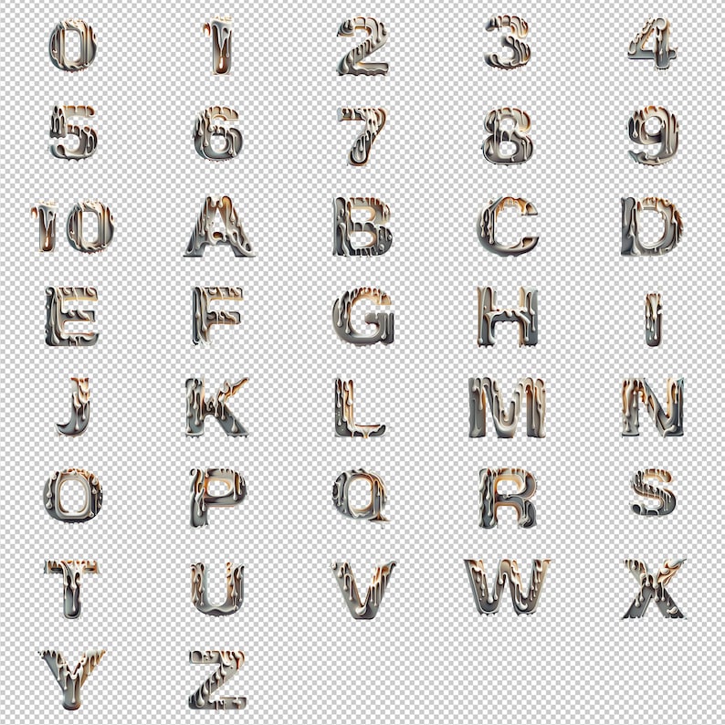 Dripping With Cream PNG Letters & Numbers Set Creamy Bundle A-Z ...
