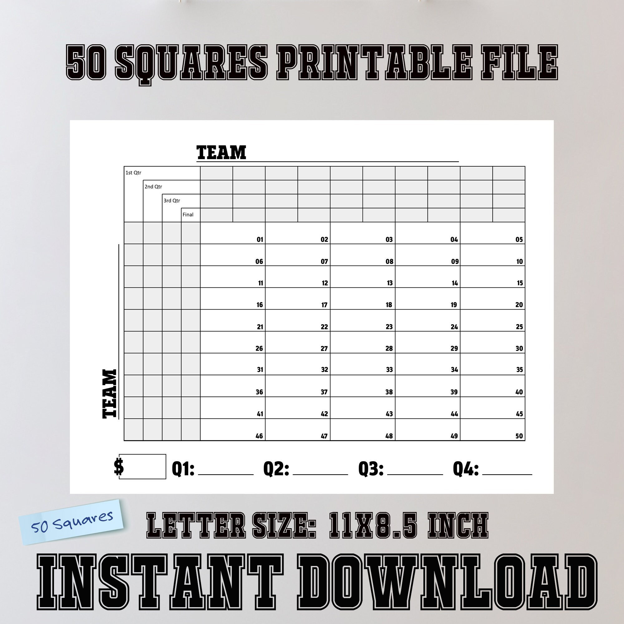 printable-football-50-squares-quarters-numbers-squares-game-instant-download-super-bowl-lviii-2024-black-white-letter-page-11x8-5-etsy