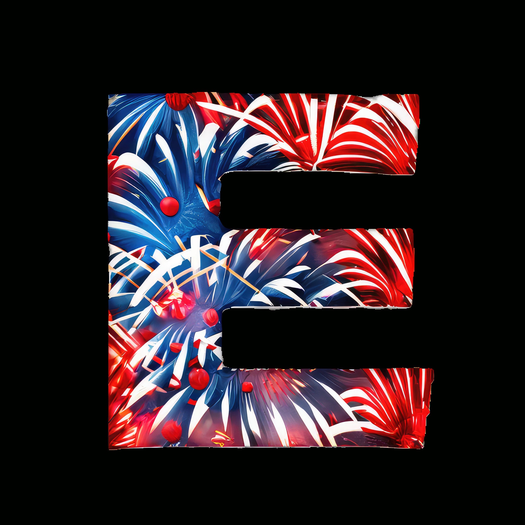Letter R Fireworks 4th of July Patriotic Letters PNG Numbers Set Independence Day A-Z ...