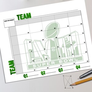 25 Squares With Numbers Printable Football Squares Game Instant ...