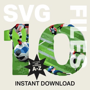 Soccer SVG Letters and Numbers A to Z and 0 to 9 Set to personalize your crafts Versatility designs AiGenerated Instant Download pdf svg png