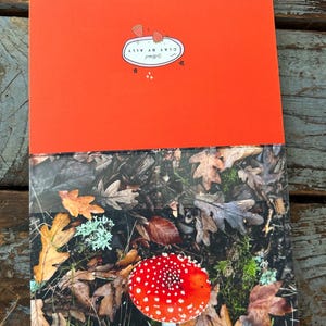 Cartes nature fantaisiste | Impressions de fleurs, de champignons et de linogravure | Intérieur vierge + enveloppe