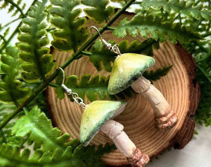 Featured listing image: Earrings- Woodland Whimsy: Frolicking Forest Wild Mushroom Earrings