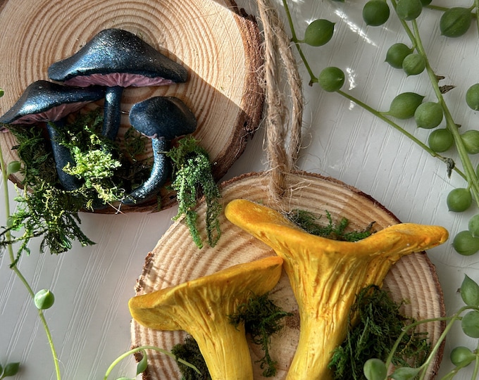 Featured listing image: Handmade Woodland Mushroom Ornaments – Whimsical Forest Decor