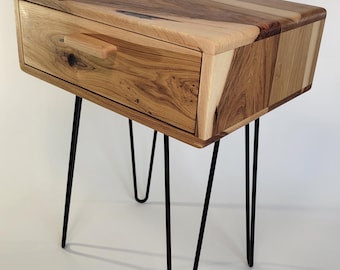 Sleek Modern Hardwood Nightstand with Sliding Drawer