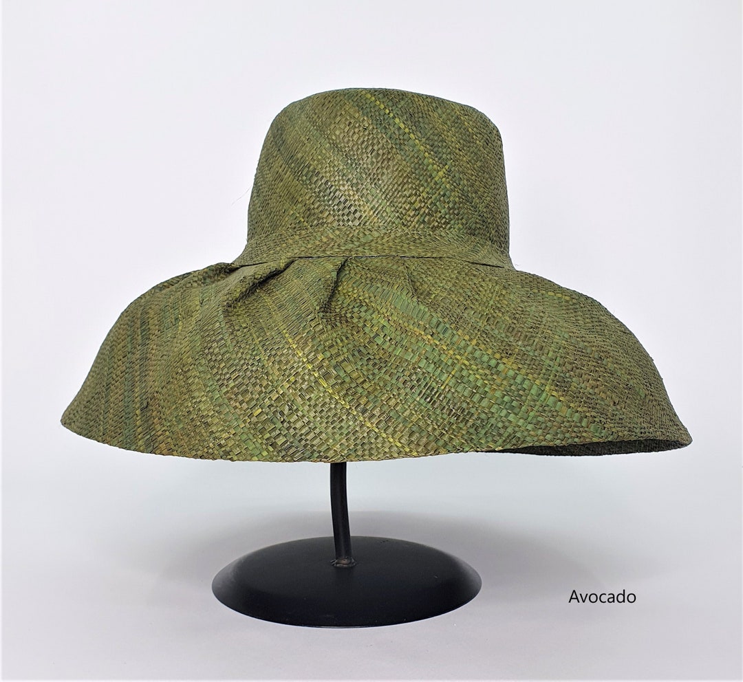 Raffia Curve Brim Hat in Avocado - Etsy
