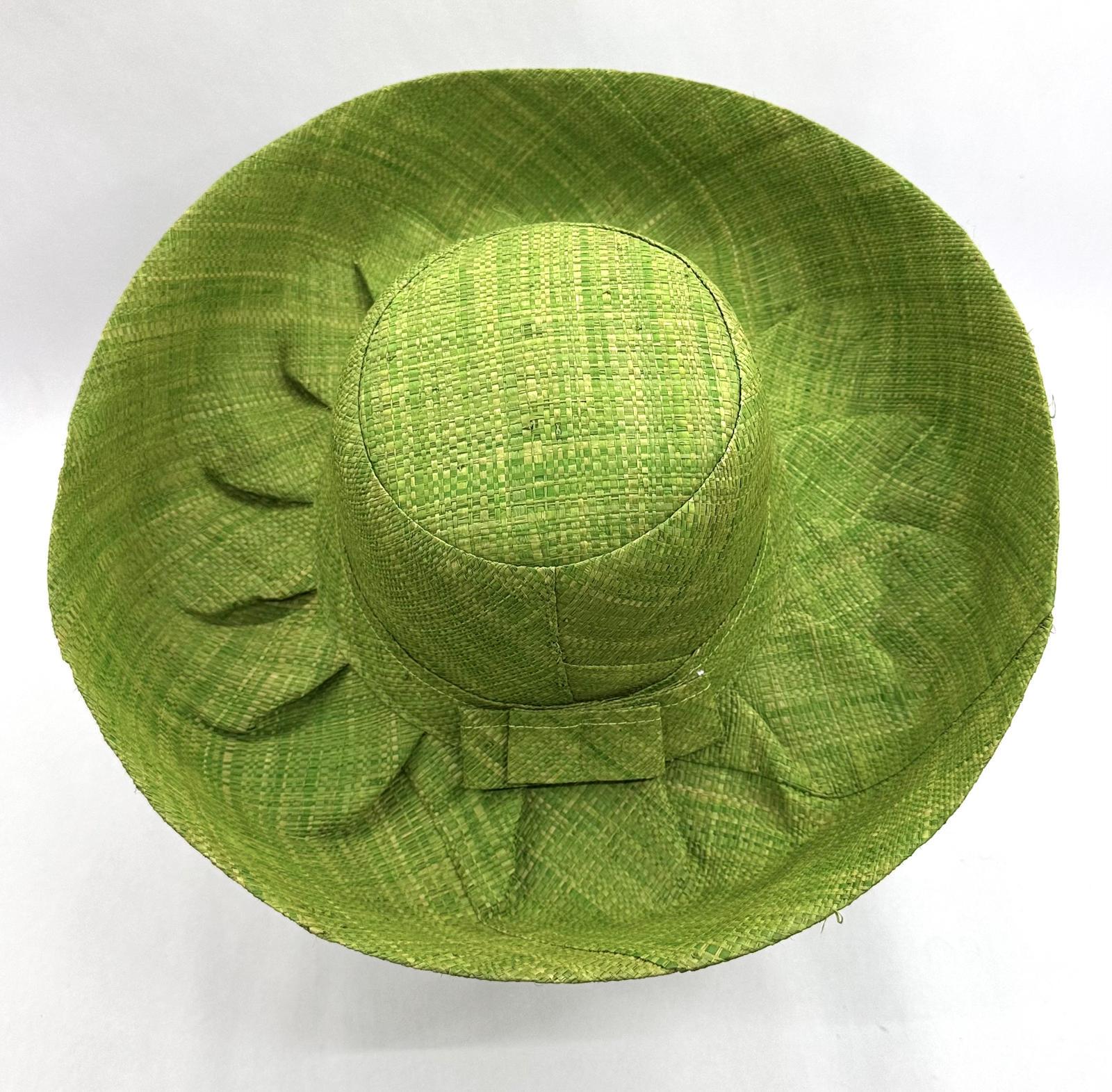 Raffia Curve Brim Hat Standard Brim in Apple Green  display picture 2