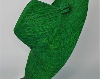 RAFFIA SUNHAT Solid Green Colours from Madagascar, Fair Trade, Sustainable