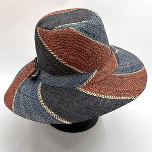 Flat Brim Raffia Sunhat in Fizzy Cola Madagascan