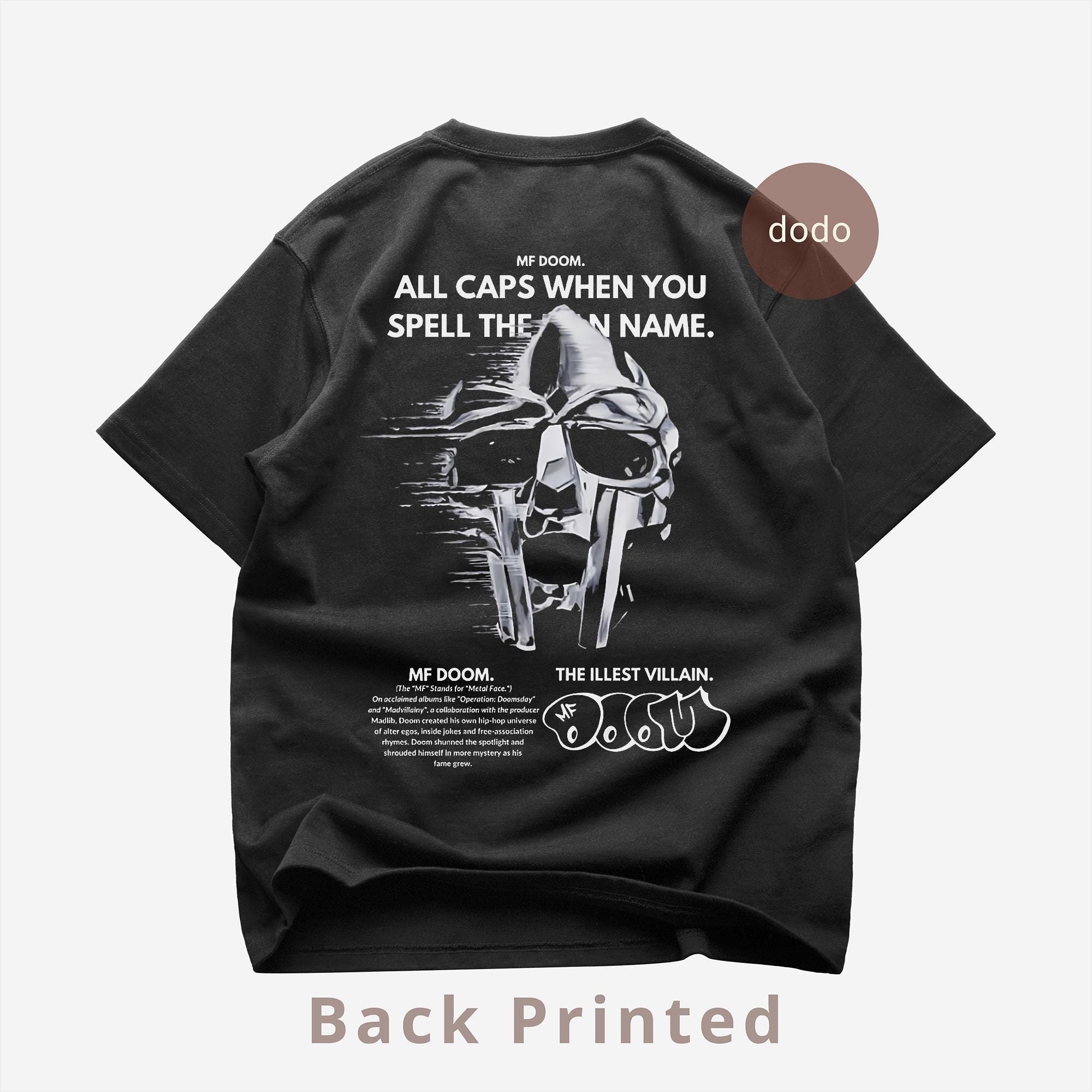 MF Doom Back T-shirt - Madvillainy Demos Album - Rap Music - Fan