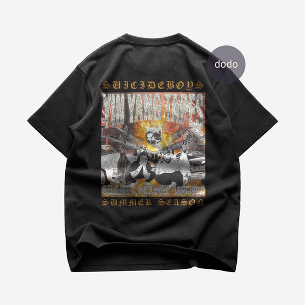 Premium Suicideboys Back T-Shirt - YIN YANG TAPES: Summer Season Album T-Shirt - Suicideboys New Album T-Shirt - Unisex Heavy Cotton Tee