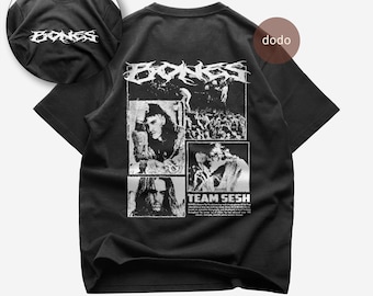 BONES グラフィックTシャツ　Lサイズ Bones T-shirt - Rap Music Shirt - Double-sided Print - Teamsesh