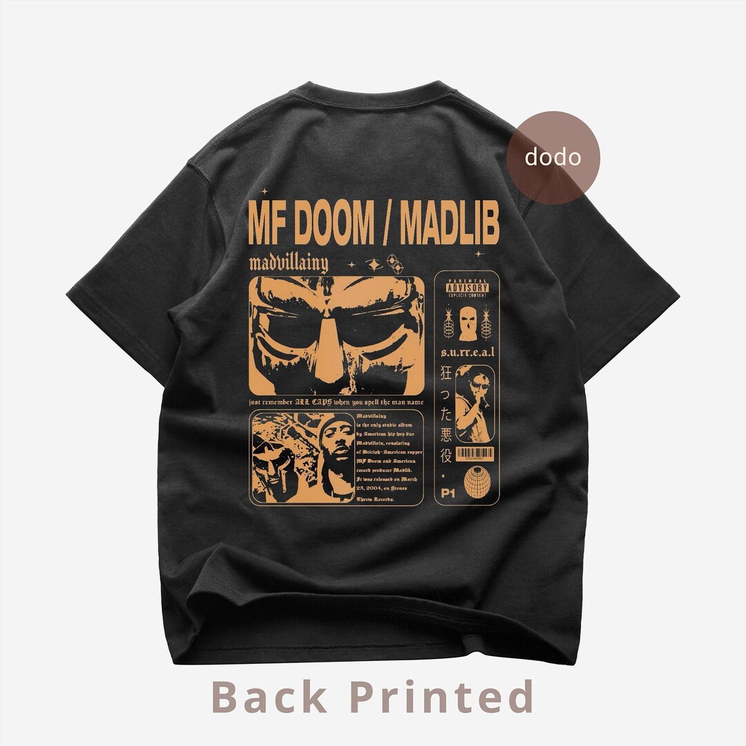 MF Doom Back T-shirt - Rap Music Shirt - Madvillainy Demos Album