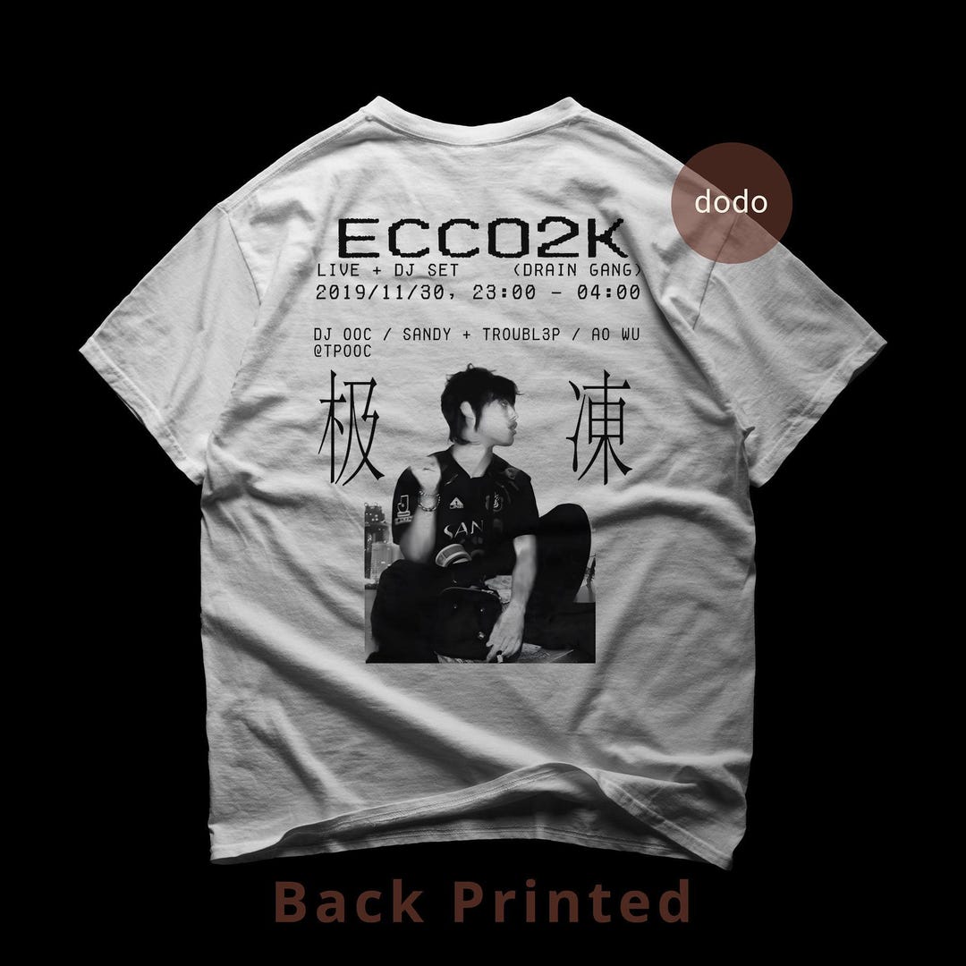 Ecco2k Back T-shirt Rap Music Shirt MAKKA Single Ecco2k