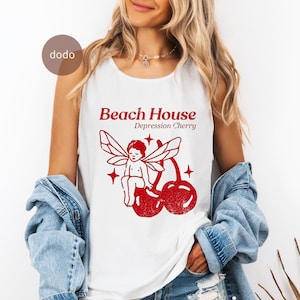 Premium Beach House Tank Top - Pop Musik Top - Depression Cherry - Beach House Album Shirt - Beach House Merch - Unisex Pop Kleidung
