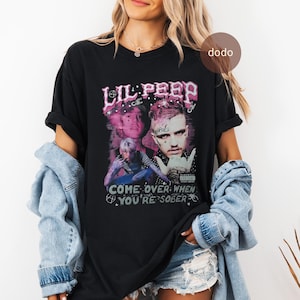 Premium Lil Peep T-Shirt - Rap Music Shirt - Come Over When You&#39;re Sober Album - Lil Peep Merch - Unisex Rapper Clothing