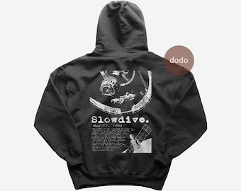 Slowdive Hoodie - When the Sun Hits Print - Rock Musik - Fan Merch