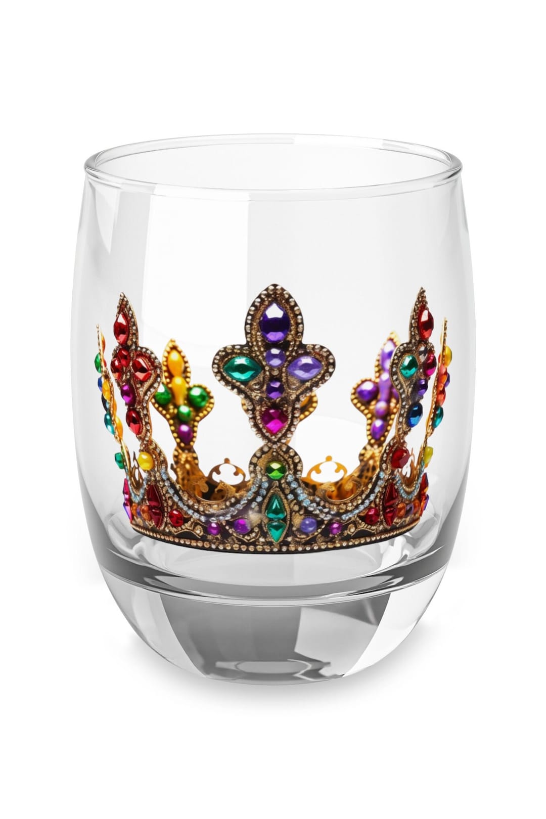 Mardi Gras Ribbon Double Old Fashion Whisky Glass main image 1