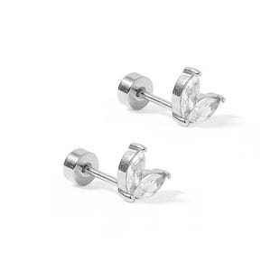 Screwback Stud Earrings - Nova Silver