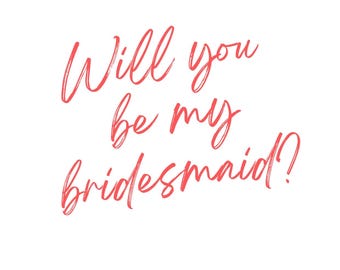 Red Simple Bridesmaid Proposal Card