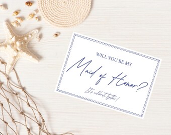 Coastal Blue Maid of Honor Proposal