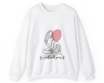 Soins personnels pour femmes - Sweat-shirt pour l'autonomisation des femmes - Amour de soi - Cadeau attentionné - Sweat-shirt unisexe à col rond en mélange épais