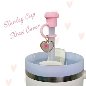 Stanley Cup Straw Cover, Stanley Straw Topper, Stanley Cup Accessories, Straw Cover, Cute Straw Cover, Straw Cover with Resin Heart Charm