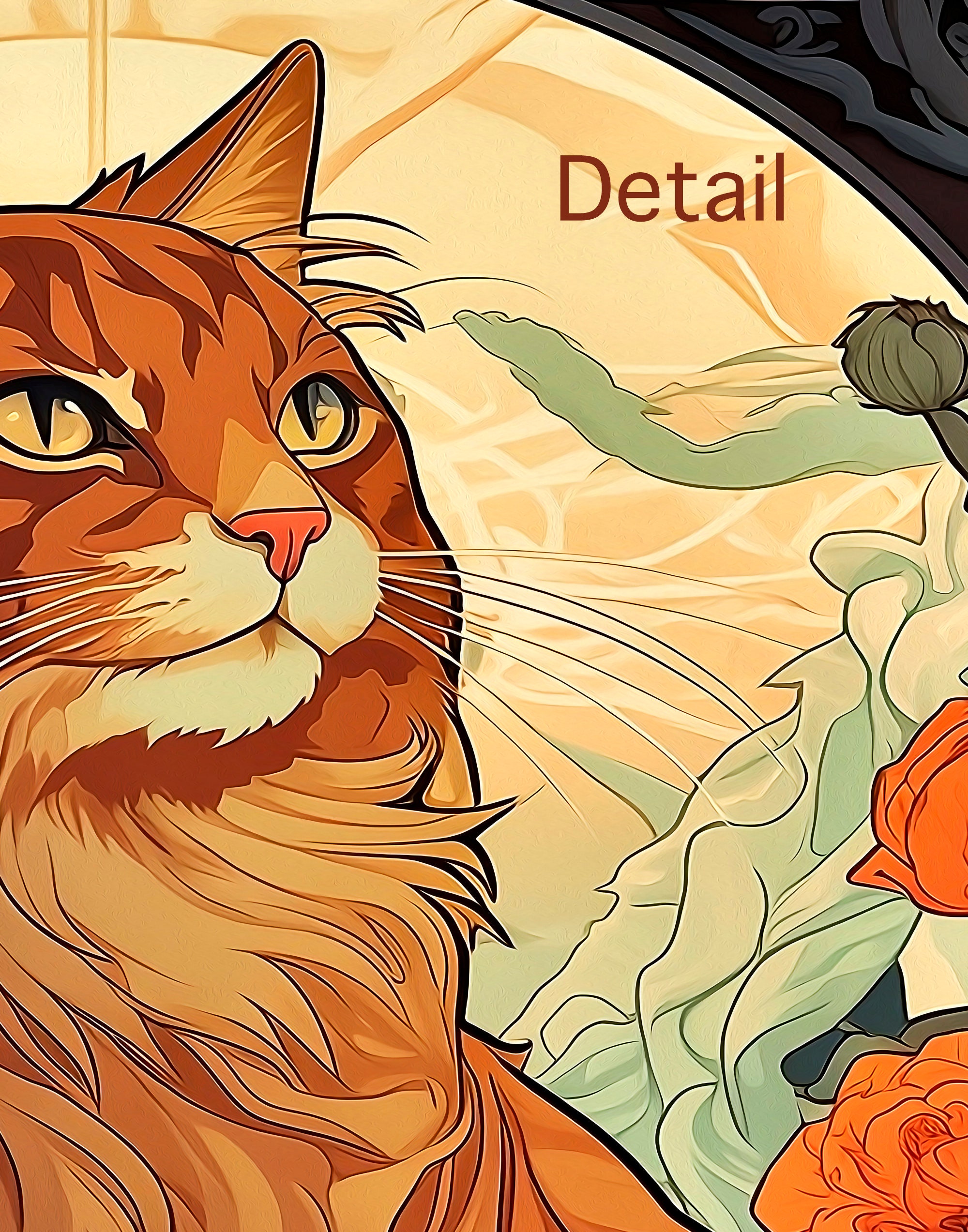 Housecats: Oriel, the Long-Haired Orange Tabby Cat, Spiral