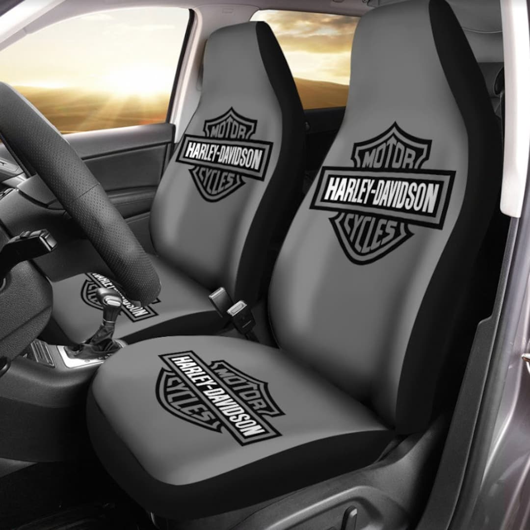 Harley Davidson Car Seat Cover 1 Pair Etsy
