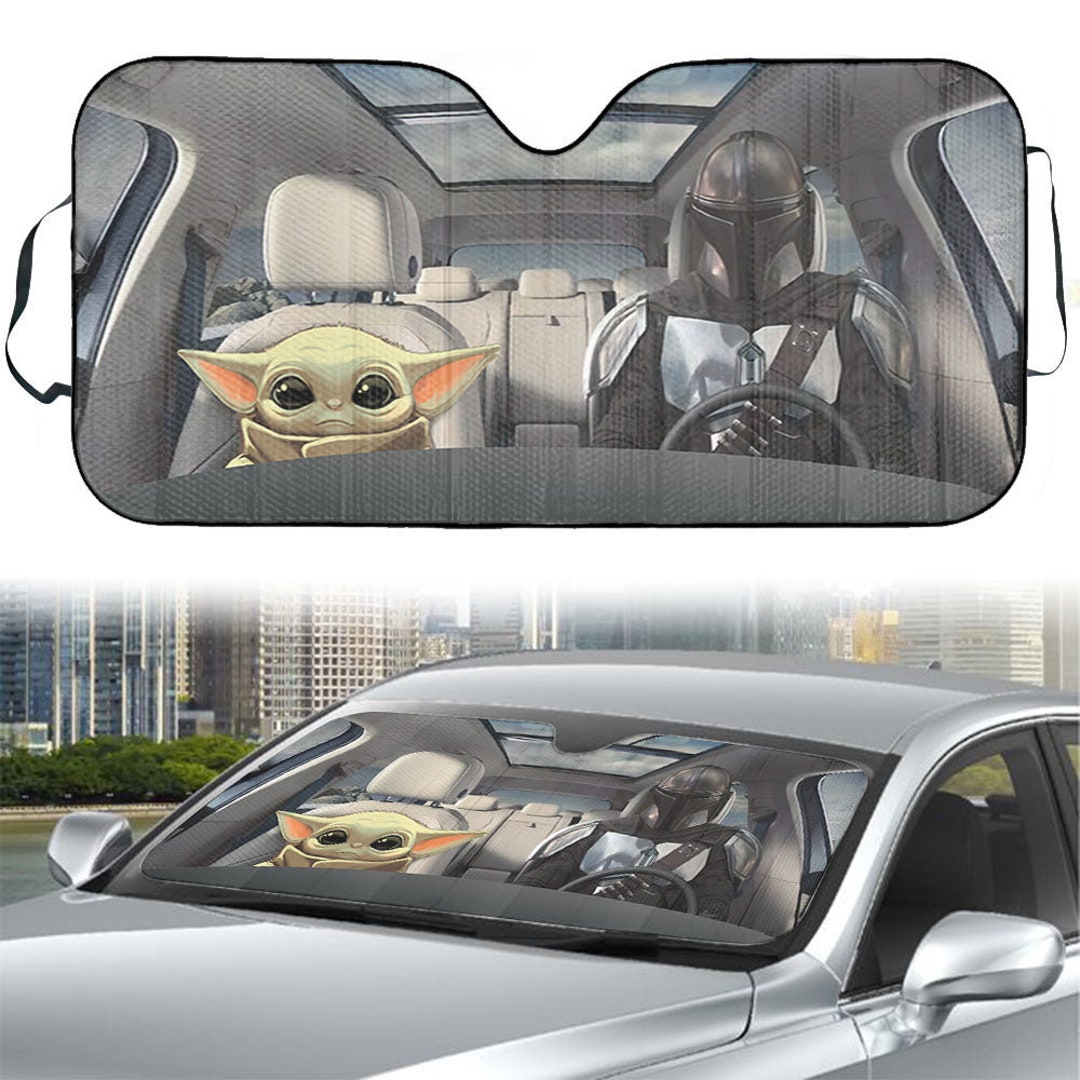 Baby Yoda Mandalorian Car Auto Sun Shade Star Wars Windshield Etsy