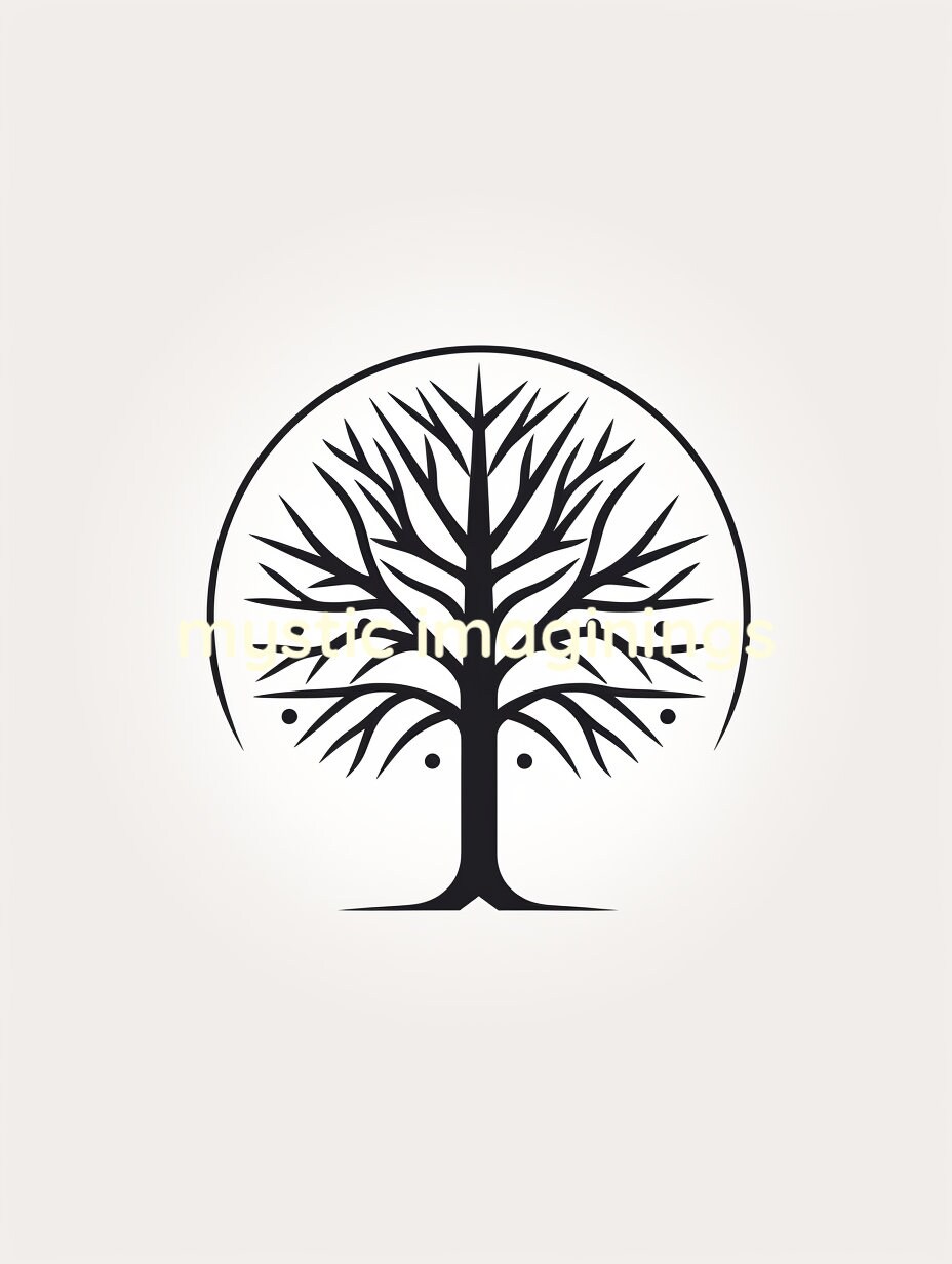 Small Tree Shape Logo Logo for Commercial Use Tree Shape. Black and White. Solid - Etsy