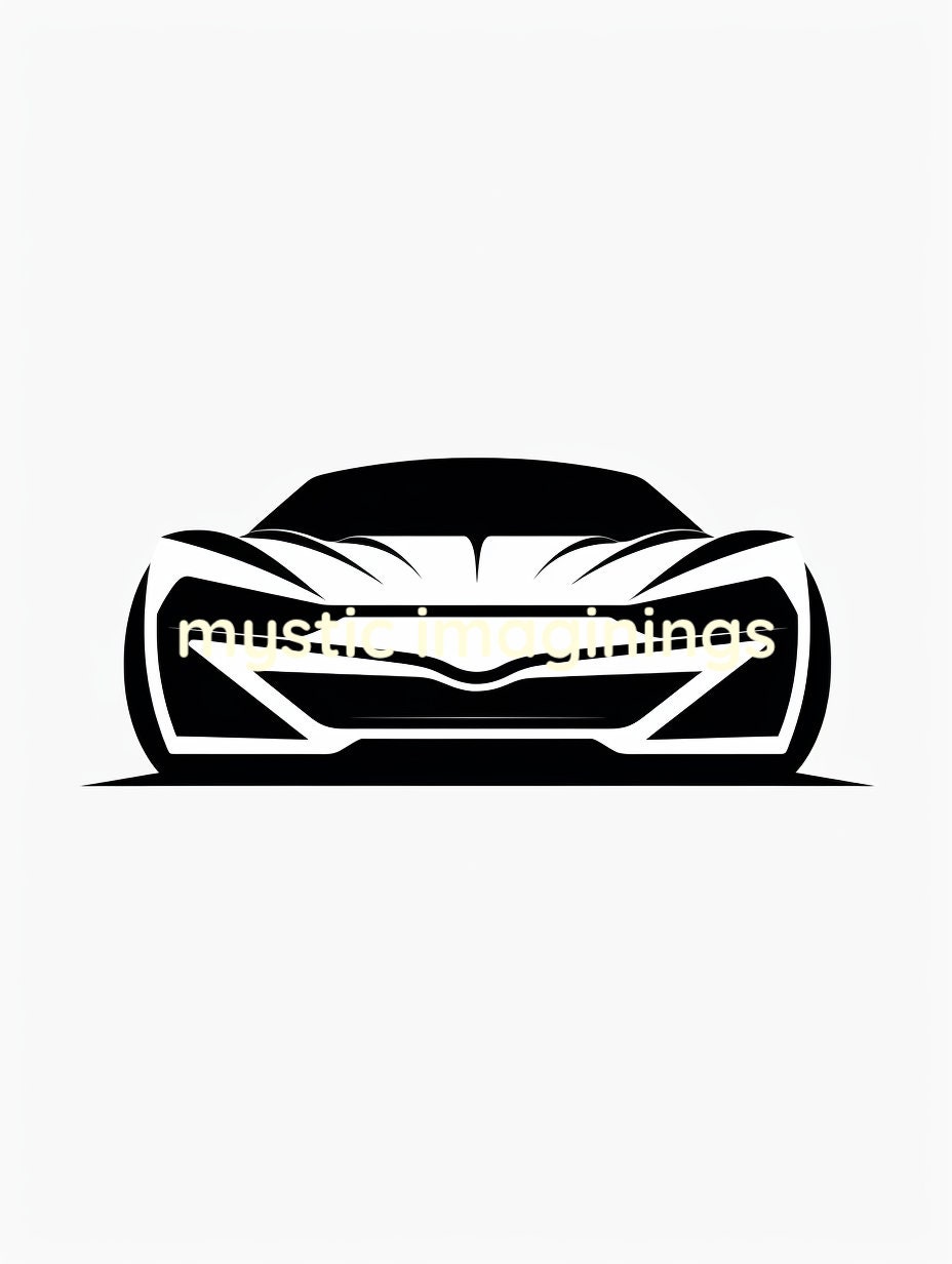 Logo for Commercial Use, Car Shape. Black and White. Solid Geometric