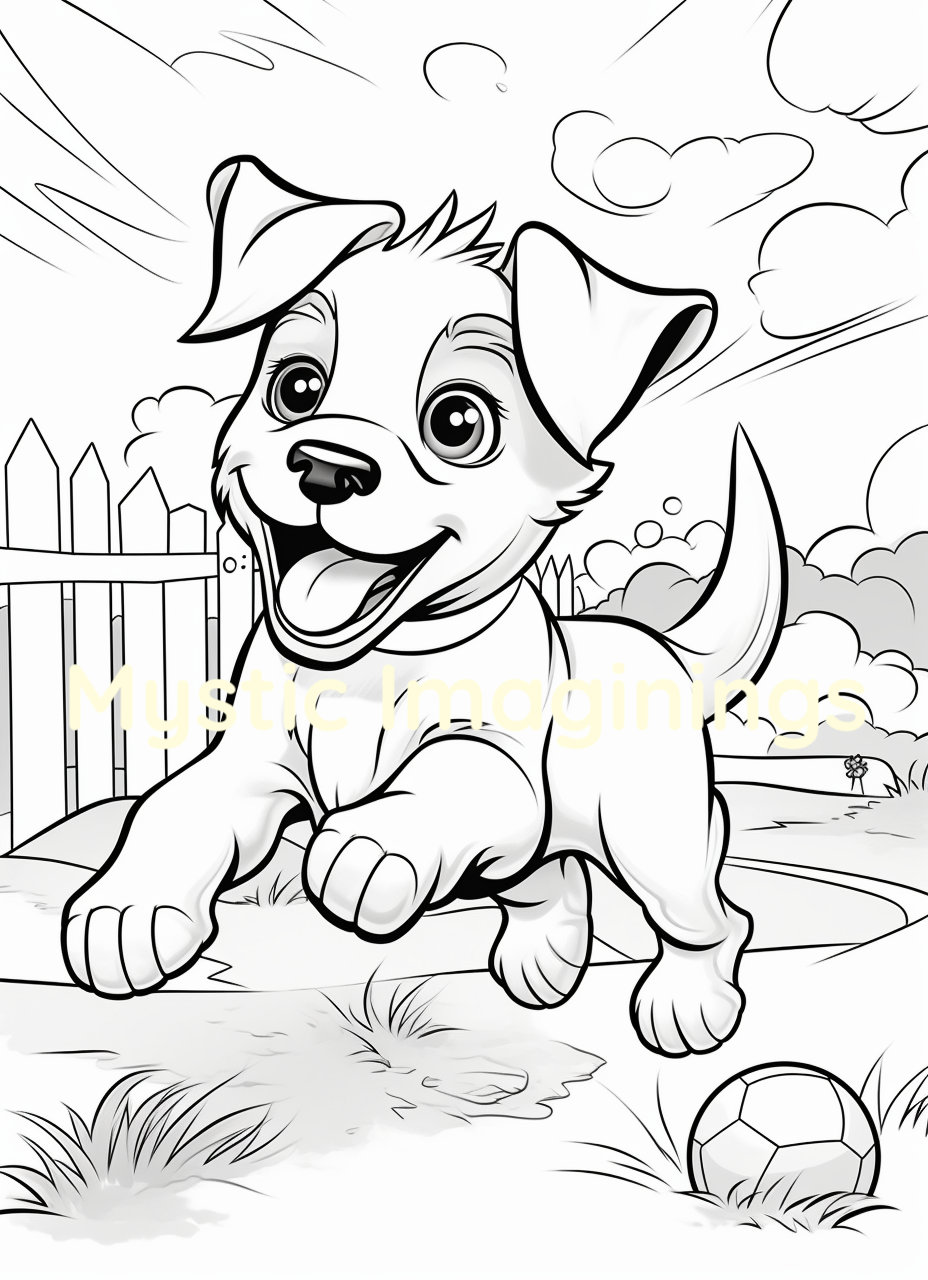 Printable Puppy and Kitten Coloring Pages for Kids. Twelve Colorings ...