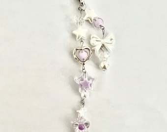 Dainty purple star keychain !!