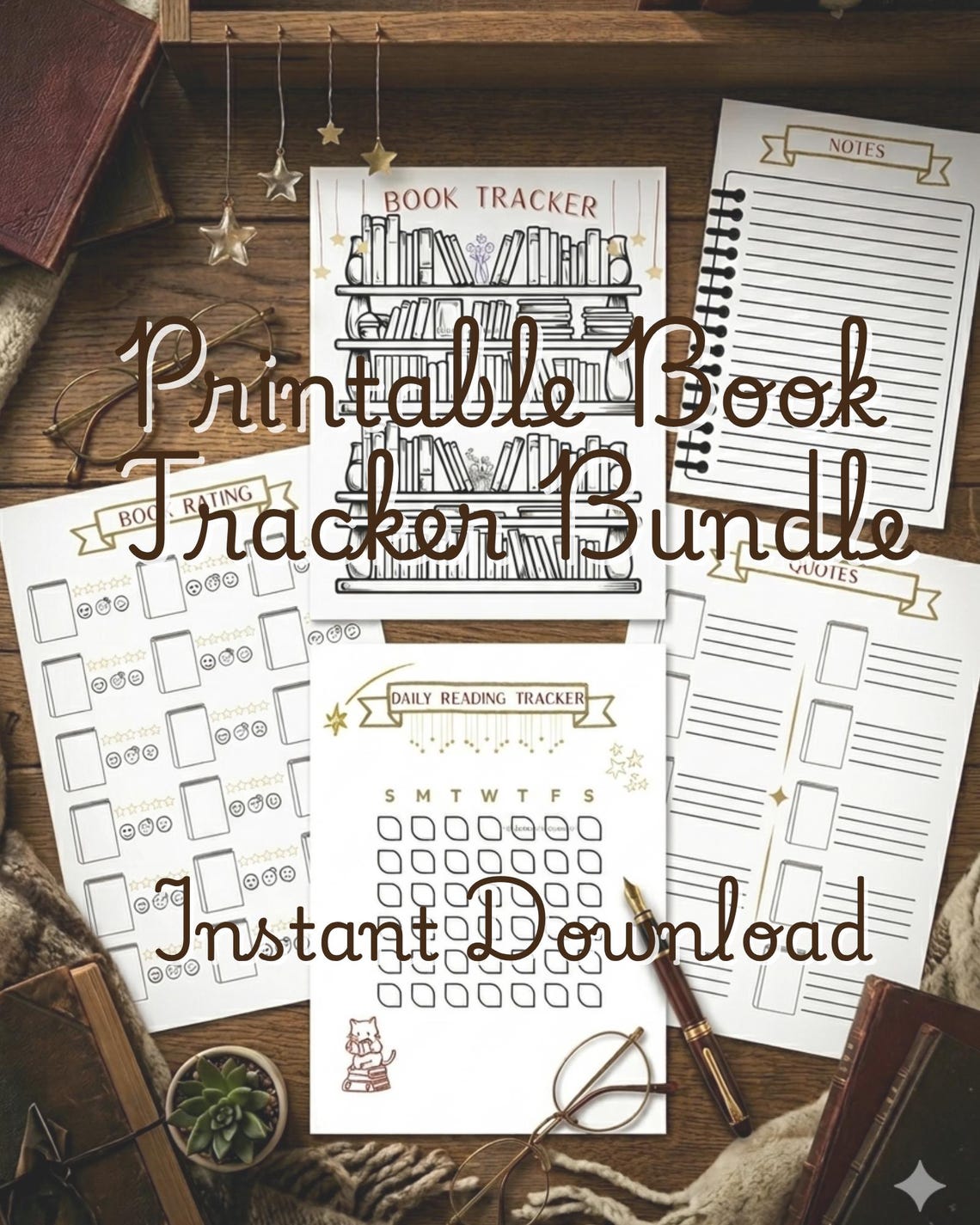 Printable Reading Tracker Bundle | Book Journal Pages (digital Download ...