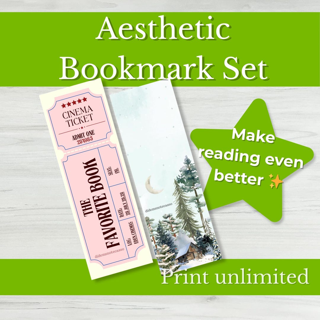 Printable Bookmark Set | Printable Book Lover Gift (digital Download ...