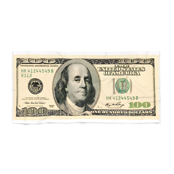 100 Dollar Bill Beach Towel Etsy