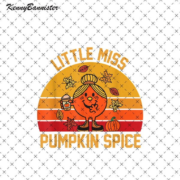 Little Miss Pumpkin Spice Thanksgiving Cool Retro Fall Halloween Png, Fall Halloween Png, Little Miss Halloween Png, Cute Halloween Png,