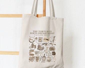 In My Tortured Era Est 2024 Canvas Tragetasche, The Tortured Poets Department Tragetasche, Geschenk zum Muttertag Tortured Era Love and Poetry Bag