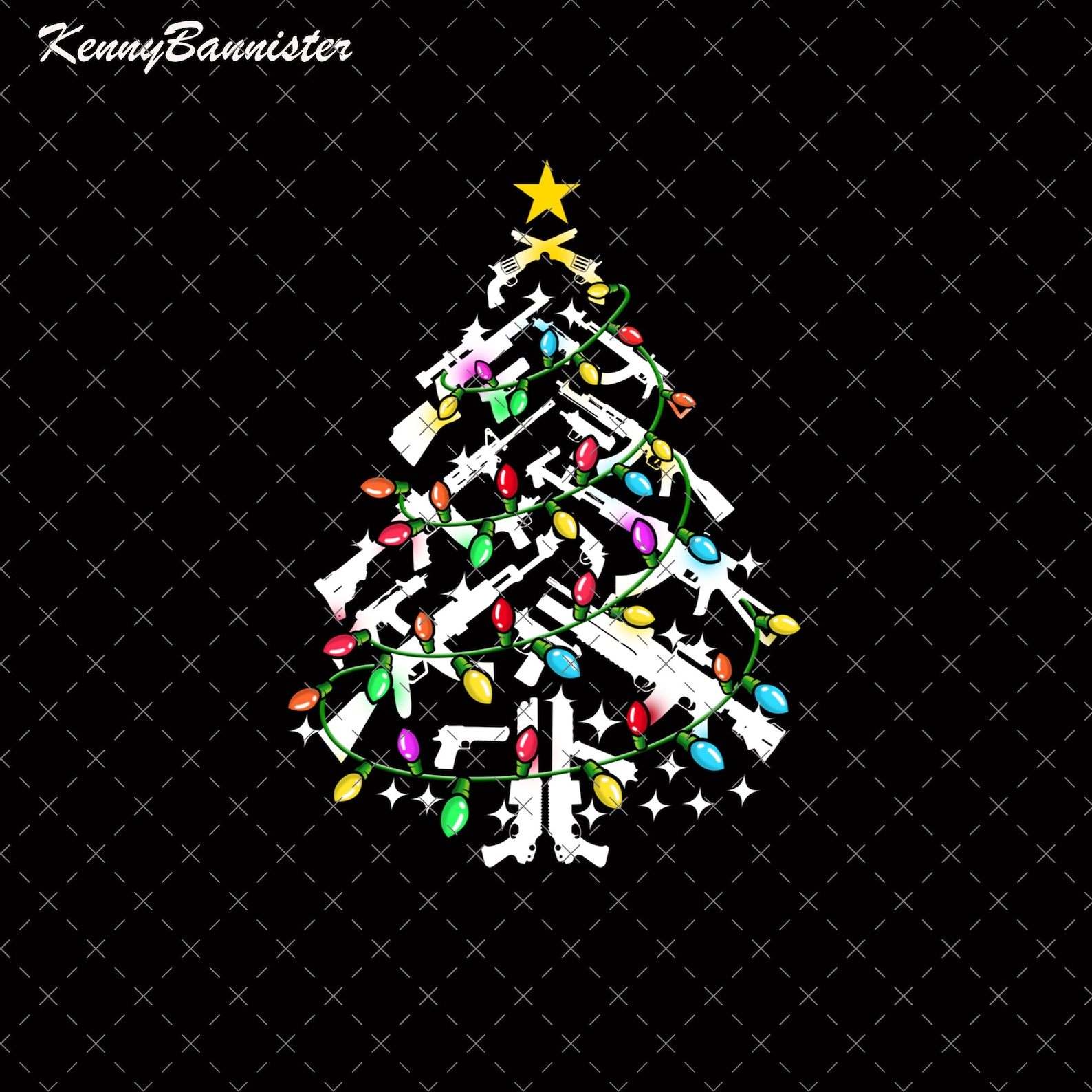 Guns Christmas Tree Png, Guns Lover Christmas Png, Merry Christmas Png, Hunting Christmas Gifts