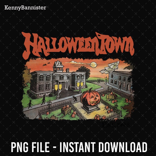 Halloweentown Est 1998 Png, Halloweentown University Png, Retro Halloweentown Png, Herfst Png, Vintage Halloween Png, 1988 Halloweentown Png