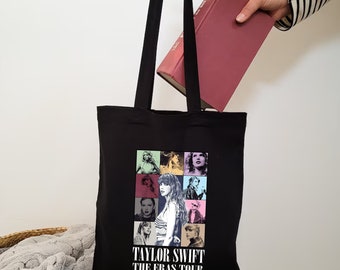 Borsa tote The Era Tour, borsa tote in tela TS Album, regalo per la festa della mamma mamma anziana 2024 borsa tote, regalo per gli amanti della musica, borsa tote Swifti