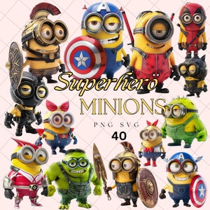 Minions Superhero PNG Costume Halloween Party Decor Despicable Me Adesivos SVG para impressão Scrapbooking Download digital instantâneo Minion Party