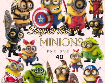 Minions Superhero PNG Costume Halloween Party Decor Despicable Me SVG Stickers Printable Scrapbooking Instant Digital Download Minion Party